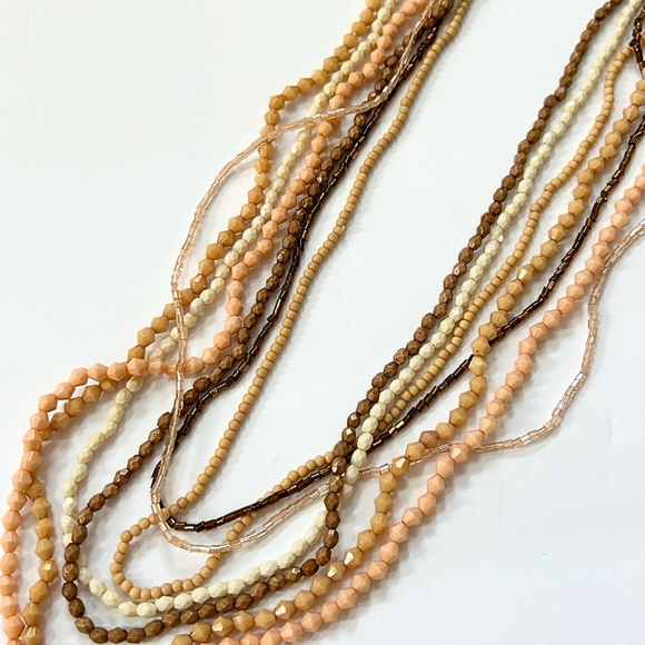 Multi-Layered Beaded Necklace in Neutral Shades - Picture 1 of 4